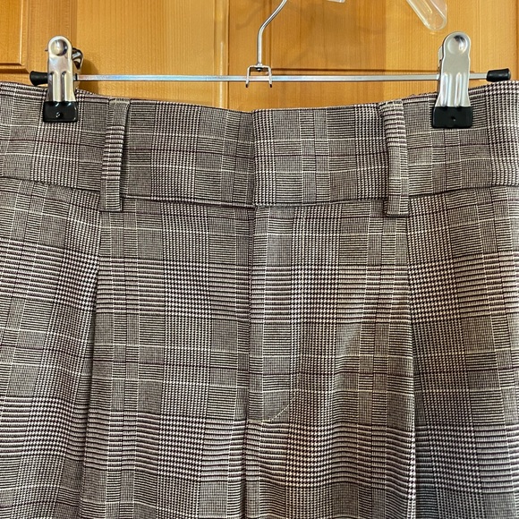 BANANA REPUBLIC Parc wide leg plaid trousers Womens size 2  NWOT - Picture 7 of 14
